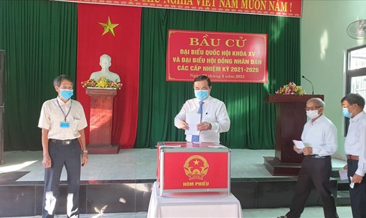 Quảng Nam đạt tỉ lệ 99,94%  cử tri tham gia bầu cử. Ảnh: Thanh Chung