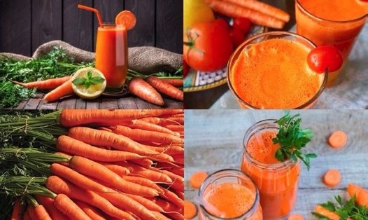 Không chỉ giàu dinh dưỡng, nước ép cà rốt còn mang lại nhiều lợi ích đối với sức khỏe như làm đẹp da, tăng cường thị lực và cải thiện hệ miễn dịch. Ảnh đồ họa: Minh Anh