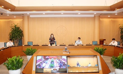Phó Bí thư Thường trực Thành ủy Nguyễn Thị Tuyến phát biểu kết luận buổi làm việc. Ảnh HN