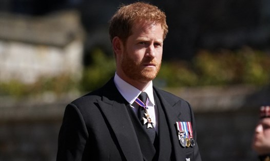 Hoàng tử Harry dự tang lễ Hoàng thân Philip. Ảnh: AFP