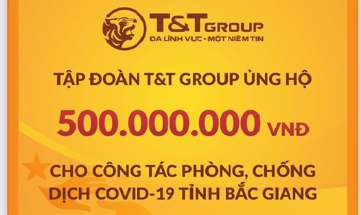 Tập đoàn T&T Group tiếp tục trao tặng tỉnh Bắc Giang 500 triệu đồng. Ảnh: T&T