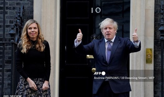 Thủ tướng Anh Boris Johnson và hôn thê Carrie Symonds. Ảnh: AFP