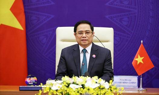 Thủ tướng Phạm Minh chính có phát biểu quan trọng tại phiên thảo luận cấp cao tối 31.5. Ảnh: Bộ Ngoại giao