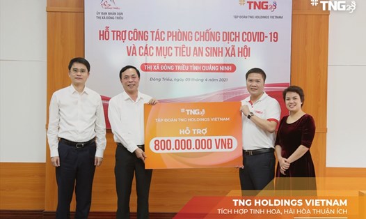 Tập đoàn TNG Holdings Vietnam hỗ trợ người dân thị xã Đông Triều (Quảng Ninh) an tâm chống dịch. Ảnh chụp ngày 9.4 trước khi dịch COVID-19 bùng phát trở lại: TNG Holdings Vietnam
