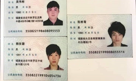 3 đối tượng người Trung Quốc nhập cảnh trái phép và hiện đang trốn sâu vào trong nội địa. Ảnh: Cơ quan CSĐT Công an TP.Móng Cái