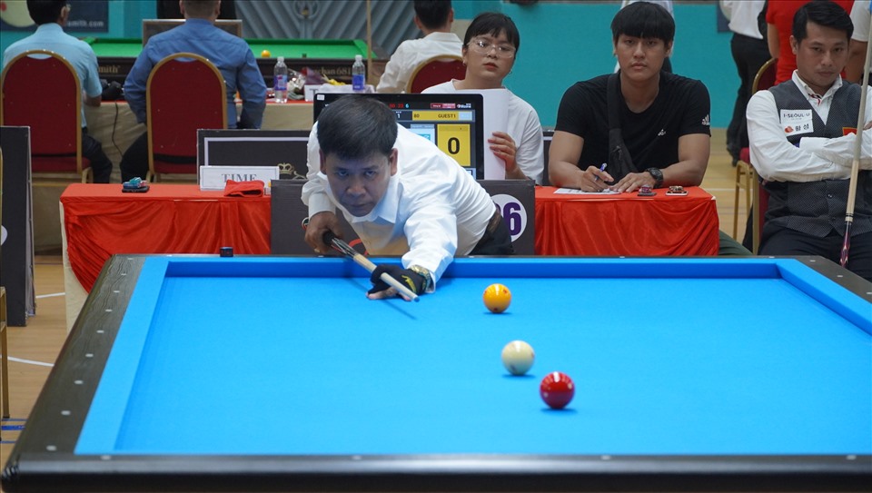 Thi đấu trong Vòng 1 giải Vô địch Billiards & Snooker quốc gia vừa được tổ chức ở Vũng Tàu, Ảnh: Thành An