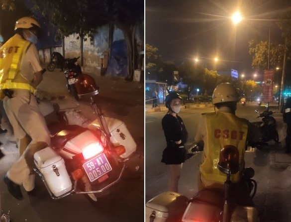 Hình ảnh CSGT được phản ánh trên mạng. Ảnh: NDCC