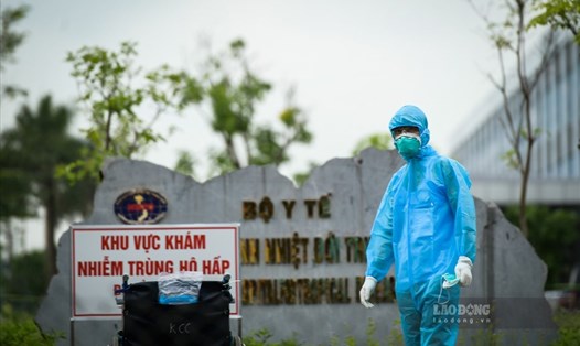 Bệnh viện Bệnh Nhiệt đới TƯ cơ sở Kim Chung cách ly toàn bệnh viện phòng chống COVID-19. Ảnh: Tùng Giang
