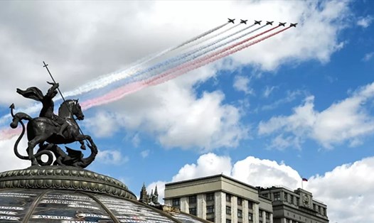Nga diễn tập cho lễ duyệt binh mừng Ngày Chiến thắng. Ảnh: BQP Nga/Sputnik