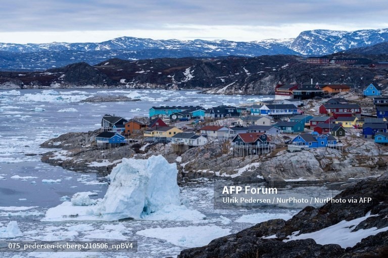 Ilulissat ở Greenland - được mệnh danh là thủ đô băng trôi của thế giới - đang phải gánh chịu ảnh hưởng sâu sắc của biến đổi khí hậu, ảnh chụp ngày 6.5.2021. Ảnh: AFP
