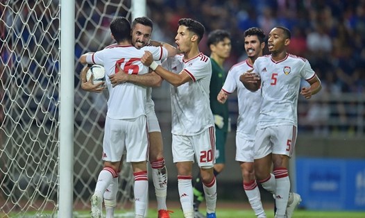 So với tuyển Việt Nam và 3 đội còn lại của Đông Nam Á, tuyển UAE thị suy sức mạnh của mình ở lượt trận giao hữu. Ảnh: UAEFA