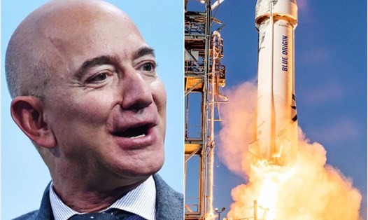 Jeff Bezos dự định bay vào vũ trụ ngày 20.7.2021. Ảnh: AFP/Blue Origin
