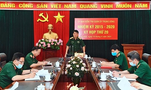 Đại tướng Lương Cường chủ trì kỳ họp lần thứ 20, Ủy ban Kiểm tra Quân ủy Trung ương nhiệm kỳ 2015-2020. Ảnh: VGP