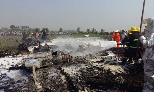 Hiện trường một vụ rơi máy bay quân sự ở Myanmar. Ảnh minh họa. Ảnh: AFP