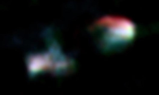Hình ảnh tổng hợp phổ tần vô tuyến của thiên hà Arp 187 do kính thiên văn VLA và ALMA thu được. Ảnh: ALMA