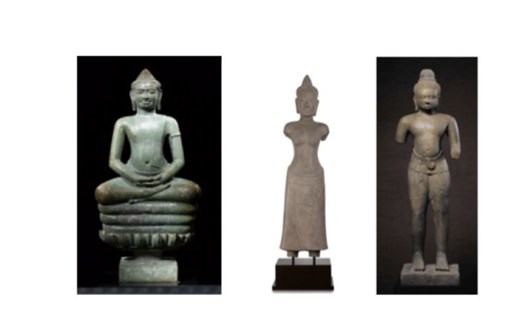 Một số cổ vật được Mỹ trả lại cho Campuchia. Ảnh: manhattanda.org