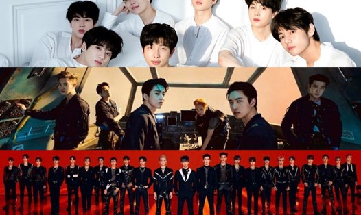 BTS, EXO, NCT được yêu thích nhất trong tháng. Ảnh: Poster.