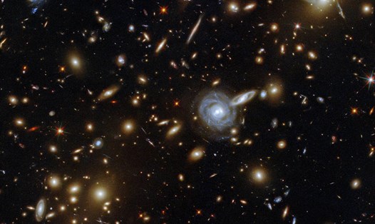Cụm thiên hà ACO S 295 chụp bằng Kính viễn vọng Không gian Hubble của NASA/ESA. Ảnh minh họa. Ảnh: NASA/ESA