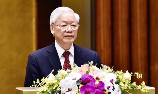 Tổng Bí thư Nguyễn Phú Trọng phát biểu chỉ đạo tại Hội nghị. Ảnh: Nhật Bắc