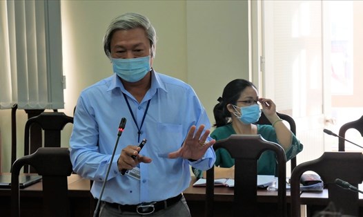 Trung tâm Y tế quận Gò Vấp báo cáo tình hình dịch COVID-19 trong buổi làm việc với Phó chủ tịch UBND TPHCM. Ảnh: Anh Tú