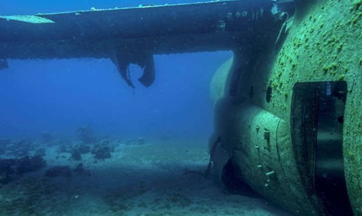 Hình minh họa một xác máy bay C-130 bị đắm dưới đáy biển. Ảnh: AFP/Getty