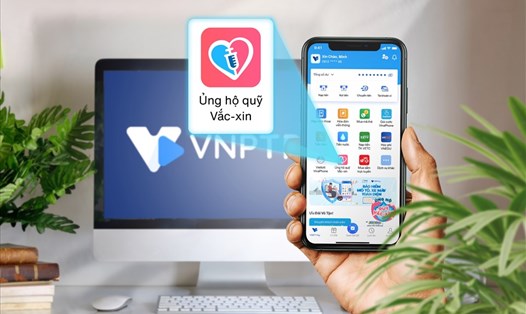 Đăng nhập ứng dụng VNPT Pay, chọn mục ỦNG HỘ QUỸ VẮC XIN góc phải bên dưới màn hình