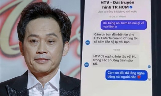 Thông tin nghệ sĩ Hoài Linh bị HTV cấm sóng lan truyền trên mạng xã hội. Ảnh: Chụp màn hình, CTCC.