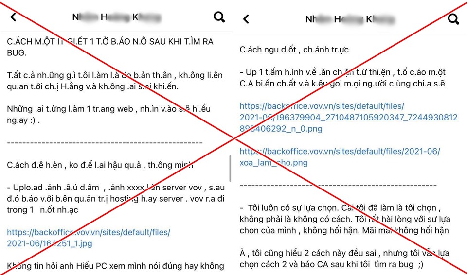 Hình ảnh một tài khoản "chỉ" cách tấn công Báo điện tử VOV. Ảnh chụp từ màn hình.