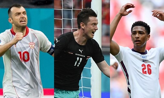 Goran Pandev, Michael Gregoritsch, Jude Bellingham là 3 trong số những cái tên được lịch sử chọn ghi dấu tại EURO 2020. Ảnh: UEFA
