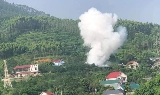Vụ nổ làm 1 người tử vong tại thị trấn Thác Bà, huyện Yên Bình, tỉnh Yên Bái. Ảnh: NDCC.