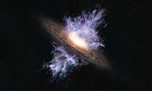 Gió thiên hà do hố đen siêu khối lượng ở trung tâm của một thiên hà điều khiển. Ảnh: ALMA