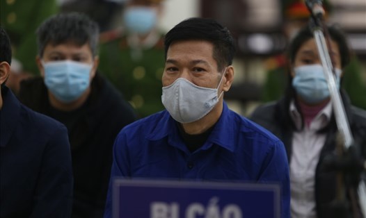Cựu Giám đốc CDC Hà Nội - Nguyễn Nhật Cảm tại phiên toà sơ thẩm. Ảnh: V.Dũng