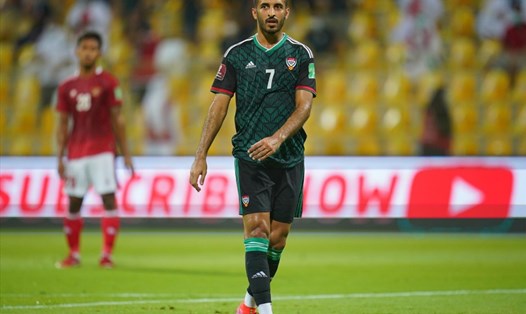 Ali Mabkhout quyết tâm ghi bàn vào lưới tuyển Việt Nam để giúp UAE đi tiếp. Ảnh: LĐBĐ UAE.