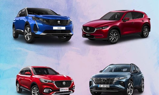 Phân khúc SUV 5 chỗ cỡ chung có những cái tên quen thuộc như Mazda CX-5, Hyundai Tucson nhưng cũng xuất hiện một vài cái tên mới như Peugeot 3008, MG HS. Đồ hoạ: Lâm Anh.