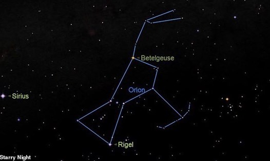 Betelgeuse là một ngôi sao màu cam sáng trong chòm sao Orion, cách Trái đất 700 năm ánh sáng. Ảnh: ESO