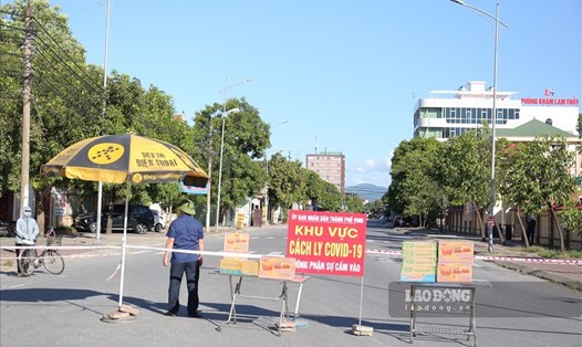 Hình ảnh phong tỏa phòng dịch ở thành phố Vinh, tỉnh Nghệ An. Ảnh: Thanh Nga.
