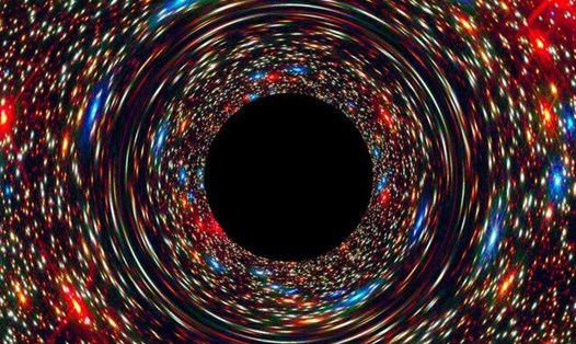 Mô phỏng một hố đen siêu khối lượng ở lõi của một thiên hà. Ảnh: NASA