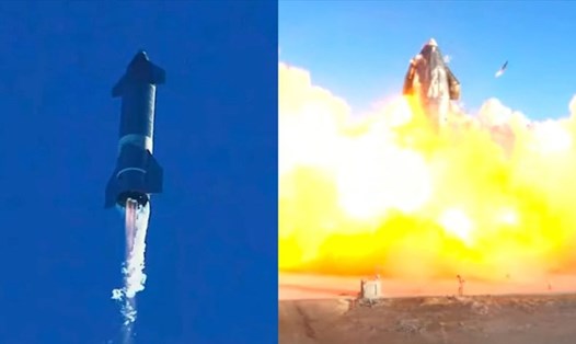 Nguyên mẫu tàu vũ trụ SN8 của Elon Musk nổ tung trong chuyến bay thử tháng 12.2020. Ảnh: Space