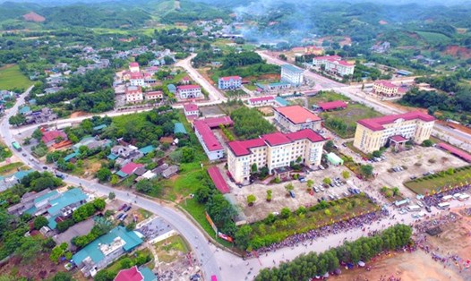 Thị trấn mới Yên Sơn bao trọn toàn bộ trung tâm hành chính của huyện. Ảnh: CTV