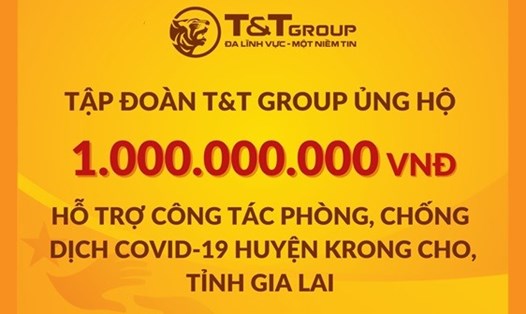 Tập đoàn T&T Group ủng hộ huyện Krông Cho (tỉnh Gia Lai) 1 tỉ đồng để hỗ trợ phòng chống dịch COVID-19. Ảnh: T&T