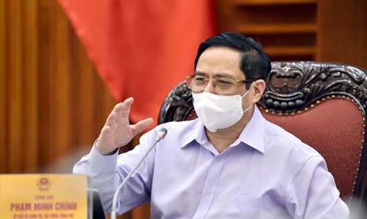 Thủ tướng Chính phủ Phạm Minh Chính phát biểu chỉ đạo tại buổi làm việc. Ảnh: VGP/Nhật Bắc