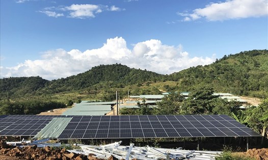 Phía dưới các mái nhà  sản xuất điện mặt trời này khó có thể trồng trọt, chăn nuôi. 1 dự án tại huyện Buôn Đôn, tỉnh Đắk Lắk. Ảnh: Bảo Trung