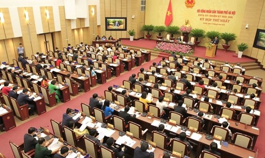 Kỳ họp thứ nhất HĐND thành phố Hà Nội khóa XVI dự kiến diễn ra ngày 23.6.2021. Ảnh minh hoạ: Một kỳ họp của HĐND thành phố Hà Nội. Ảnh PV