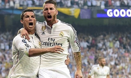 Ronaldo và Ramos khi còn là đồng đội ở Real Madrid. Ảnh: AFP.