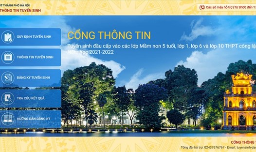 Cổng thông tin tuyển sinh của TP Hà Nội năm học 2021-2022