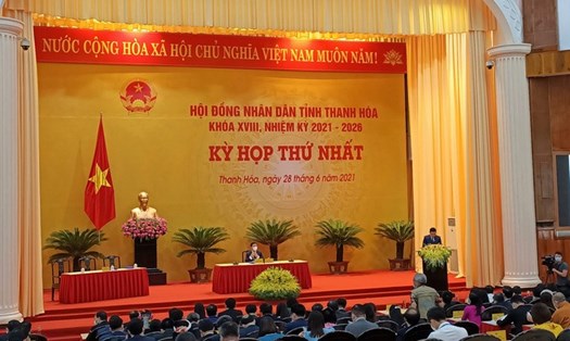 Kỳ họp thứ nhất HĐND tỉnh Thanh Hoá nhiệm kỳ 2021 - 2026. Ảnh: T.L
