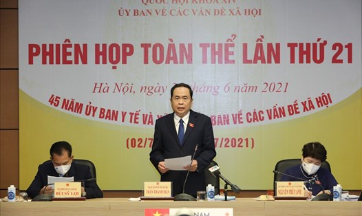 Phó Chủ tịch Thường trực Quốc hội Trần Thanh Mẫn phát biểu chỉ đạo tại phiên họp. Ảnh: Hồ Long