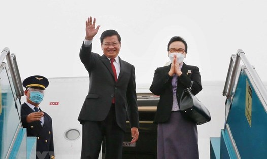 Tổng Bí thư, Chủ tịch nước Lào kết thúc tốt đẹp chuyến thăm hữu nghị chính thức Việt Nam. Ảnh: TTXVN