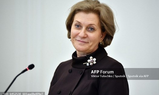 Anna Popova - người đứng đầu Cơ quan Giám sát Bảo vệ Quyền lợi Người tiêu dùng và Phúc lợi Con người của Nga. Ảnh: AFP