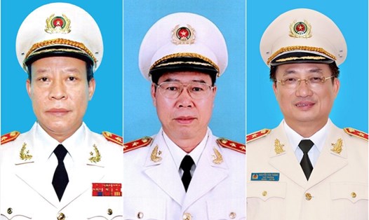 Ba Thứ trưởng Công an nghỉ hưu gồm các ông: Lê Quý Vương, Bùi Văn Nam, Nguyễn Văn Thành (từ trái qua). Ảnh: Bộ Công an